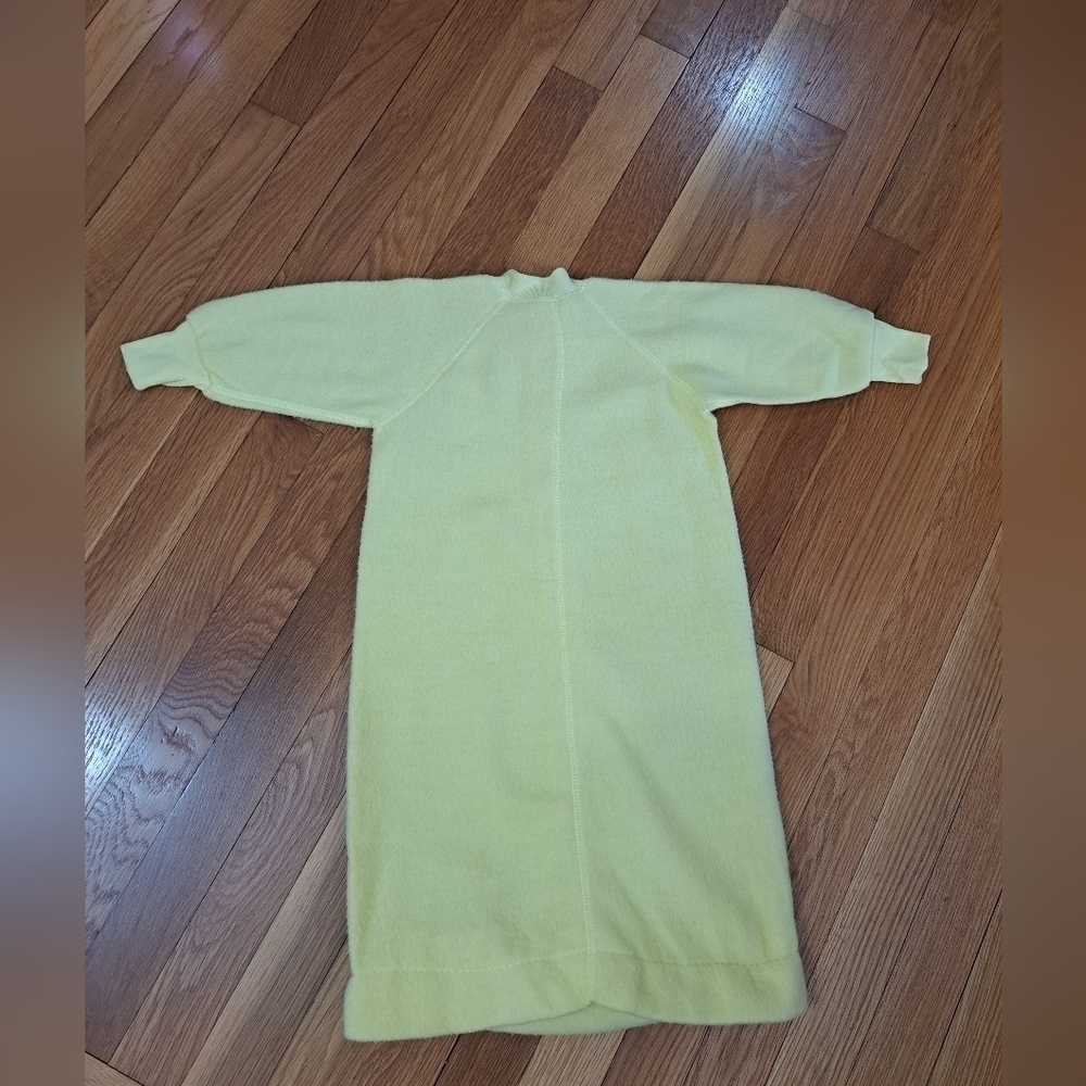 Vtg Fleece One Piece Baby Sleep Sack Yellow Teddy Bear 3-6 Months Collectible - Picture 6 of 8